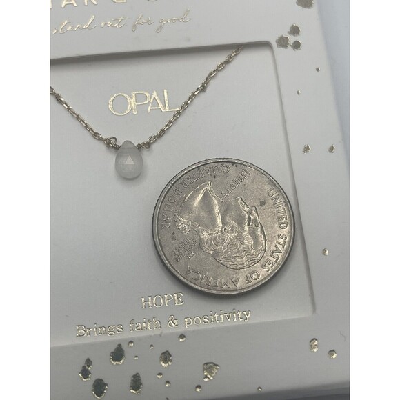 Altar’D State Opal Teardrop Pendant Necklace New - Picture 4 of 5